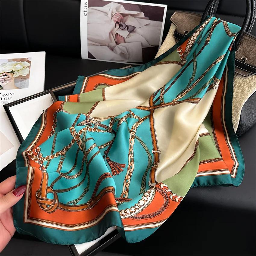 Imitation Silk Square Scarf Women Luxury Print Soft Satin Kerchief Hairband Neckerchief Foulard Bag Ribbon 70cm
Imitation Silk Square Scarf Women Luxury Print Soft Satin Kerchief Hairband Neckerchief Foulard Bag Ribbon 70cm