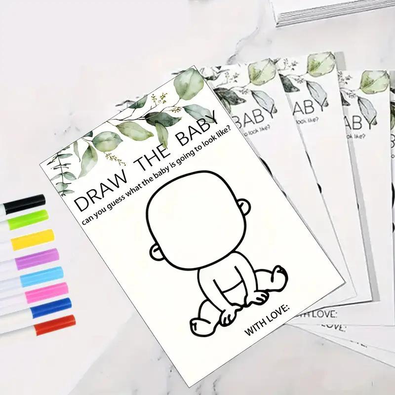 Міжнародні картки для гри на Baby Shower та Gender Reveal - Подарункові картки на День народження дитини та Товари для вечірки 50 Cards + 8 Colored Pens світло-зелений колір
Міжнародні картки для гри на Baby Shower та Gender Reveal - Подарункові картки на День народження дитини та Товари для вечірки 50 Cards + 8 Colored Pens світло-зелений колір