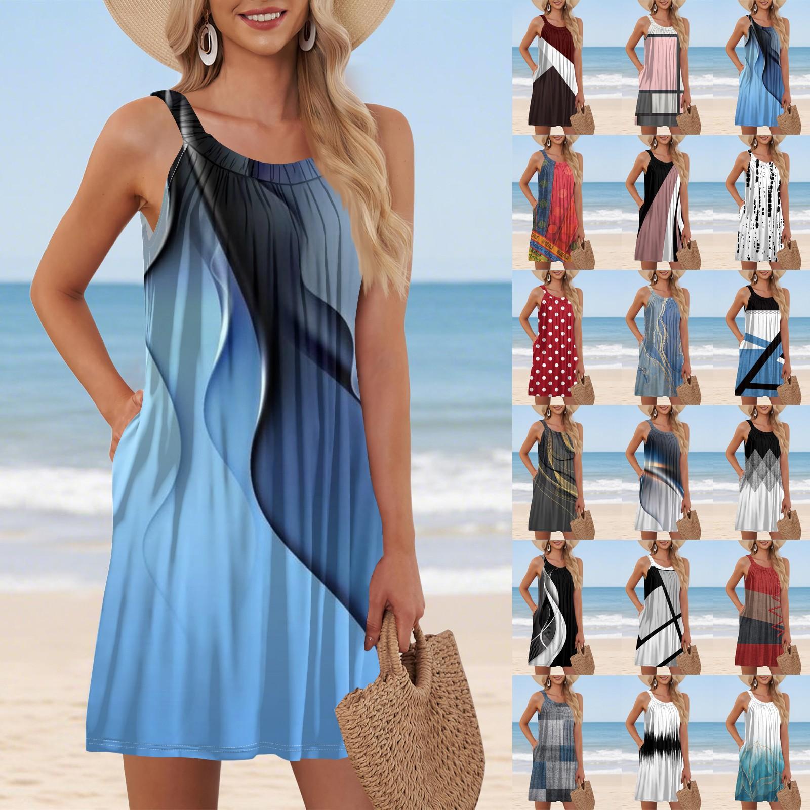 Ladies Fashion Beach Vest Casual Summer With Pocket Straps Polka Dot, Color Block Stitching Print Dress S циан
Ladies Fashion Beach Vest Casual Summer With Pocket Straps Polka Dot, Color Block Stitching Print Dress S циан