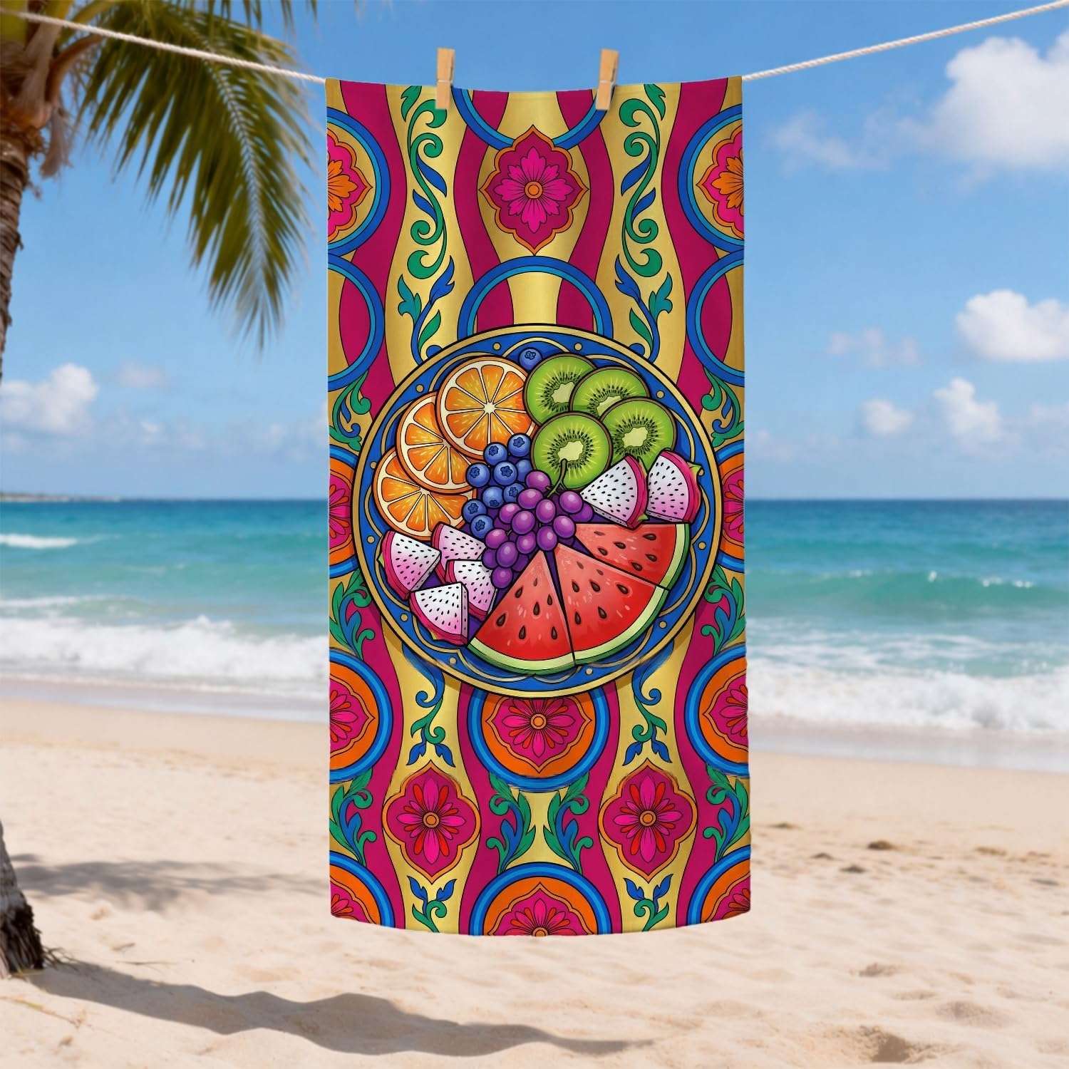 Colorful Fruit Microfiber Beach Towel Vibrant Design Quick Dry Absorbent Soft Sand Free Lightweight Blanket for Vacation Picnic W40*H60(CM)
Colorful Fruit Microfiber Beach Towel Vibrant Design Quick Dry Absorbent Soft Sand Free Lightweight Blanket for Vacation Picnic W40*H60(CM)