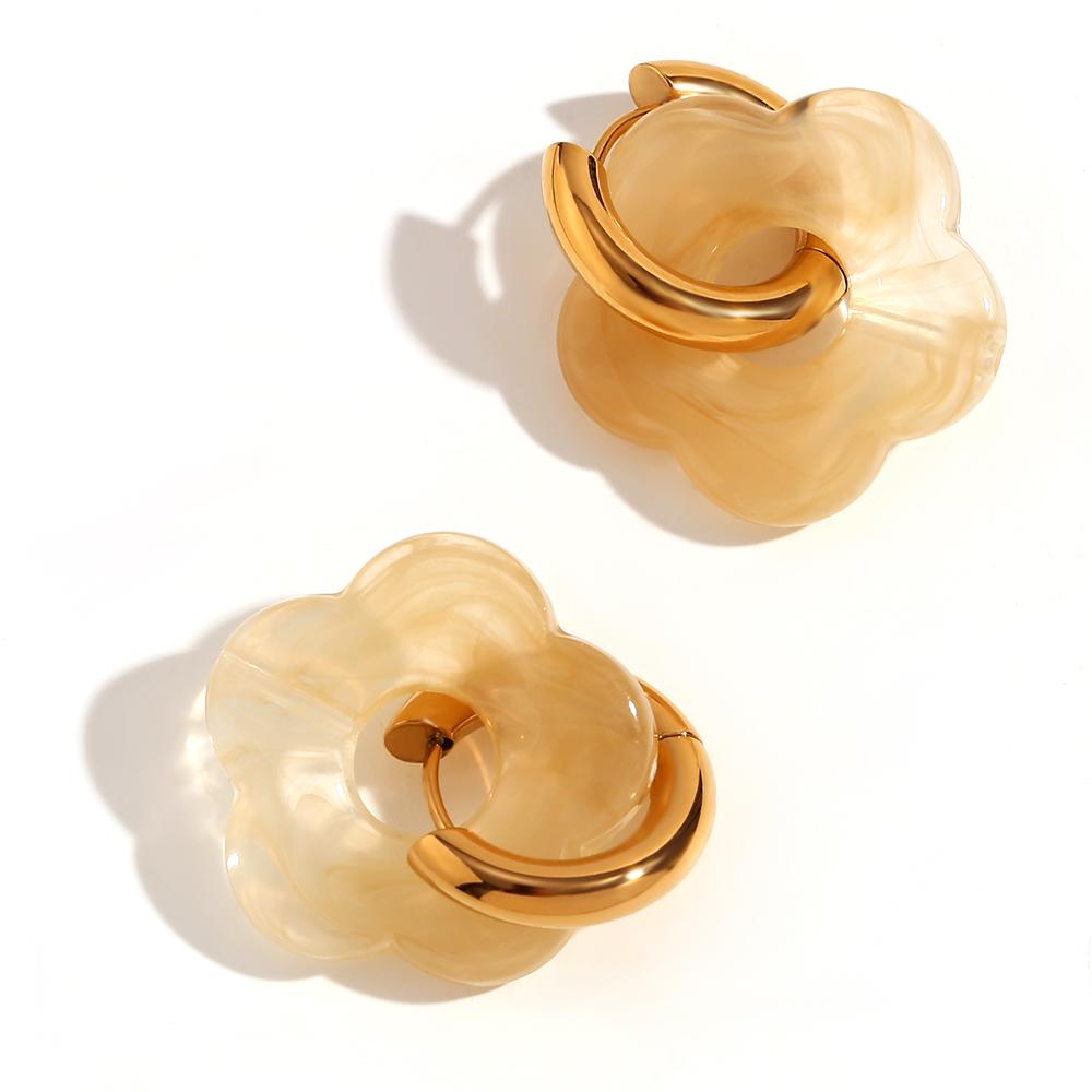 E.B.belle Resin flower Accessories Hoop Earrings Women s Earrings Gold Plated Colorful Tarnish Free 316L Stainless Steel янтарь
E.B.belle Resin flower Accessories Hoop Earrings Women s Earrings Gold Plated Colorful Tarnish Free 316L Stainless Steel янтарь