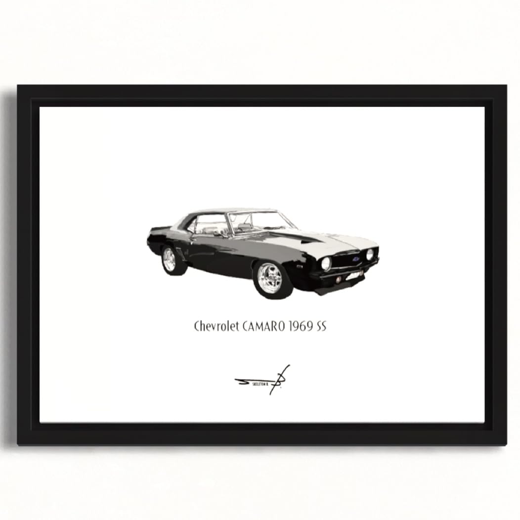 Vintage Car Pop Art Poster, American Car, A4 Framed, Chevrolet Camaro 1969 SS, Paper Size: 297mm x 210mm, Black Frame, Chevrolet Camaro 1969 SS
Vintage Car Pop Art Poster, American Car, A4 Framed, Chevrolet Camaro 1969 SS, Paper Size: 297mm x 210mm, Black Frame, Chevrolet Camaro 1969 SS