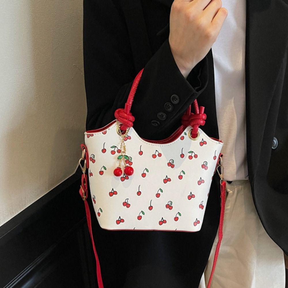 Korean Style Cherry Crossbody Bag Cherry Pendant Small Tote Bag Basket Shoulder Bag Streetwear Red
Korean Style Cherry Crossbody Bag Cherry Pendant Small Tote Bag Basket Shoulder Bag Streetwear Red