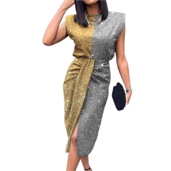 Формальное платье Модный принт На шнуровке Весенне-летнее Облегающее Платье-футляр для Свадьбы L