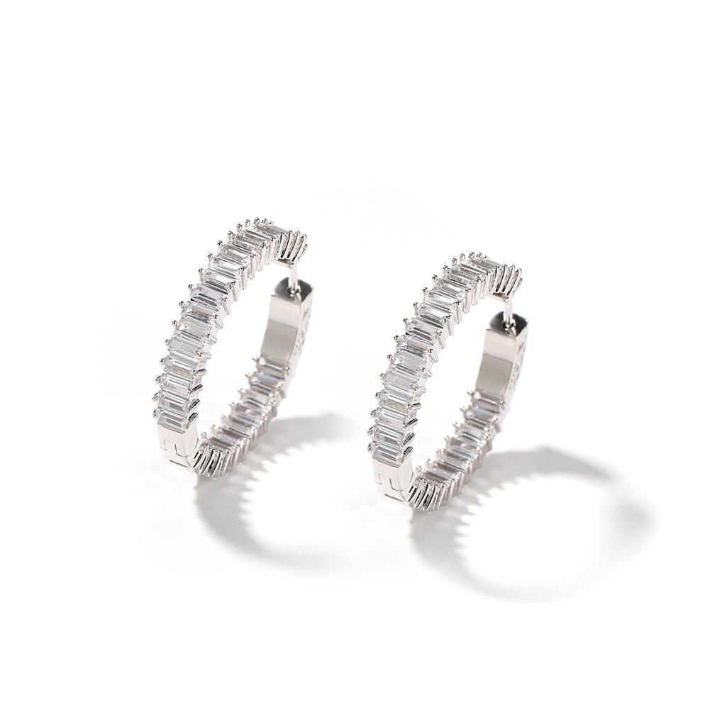 THE BLING KING 5mm Width Baguettecz Clip Earring Luxury Circle Hoop Earring Iced Out Square Cubic Zirconia Hiphop Jewelry срібний
THE BLING KING 5mm Width Baguettecz Clip Earring Luxury Circle Hoop Earring Iced Out Square Cubic Zirconia Hiphop Jewelry срібний