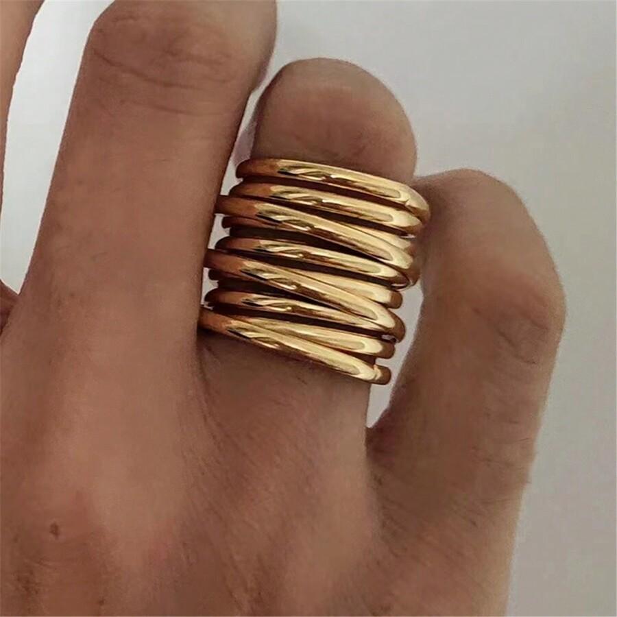 Obega 1 PC Hip Hop Mutilayer Gold Color Ring Chic Design Rock Metal Finger Ring For Women Daily Wear Jewelry
Obega 1 PC Hip Hop Mutilayer Gold Color Ring Chic Design Rock Metal Finger Ring For Women Daily Wear Jewelry