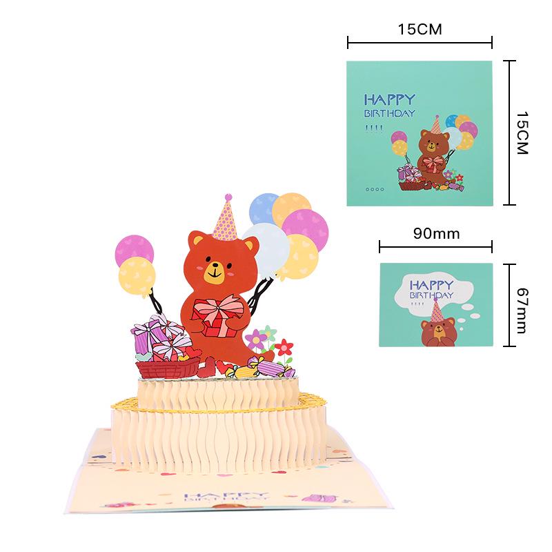 3D Birthday Blessing Card: Cute Bear Cake Design with Gratitude Message
3D Birthday Blessing Card: Cute Bear Cake Design with Gratitude Message