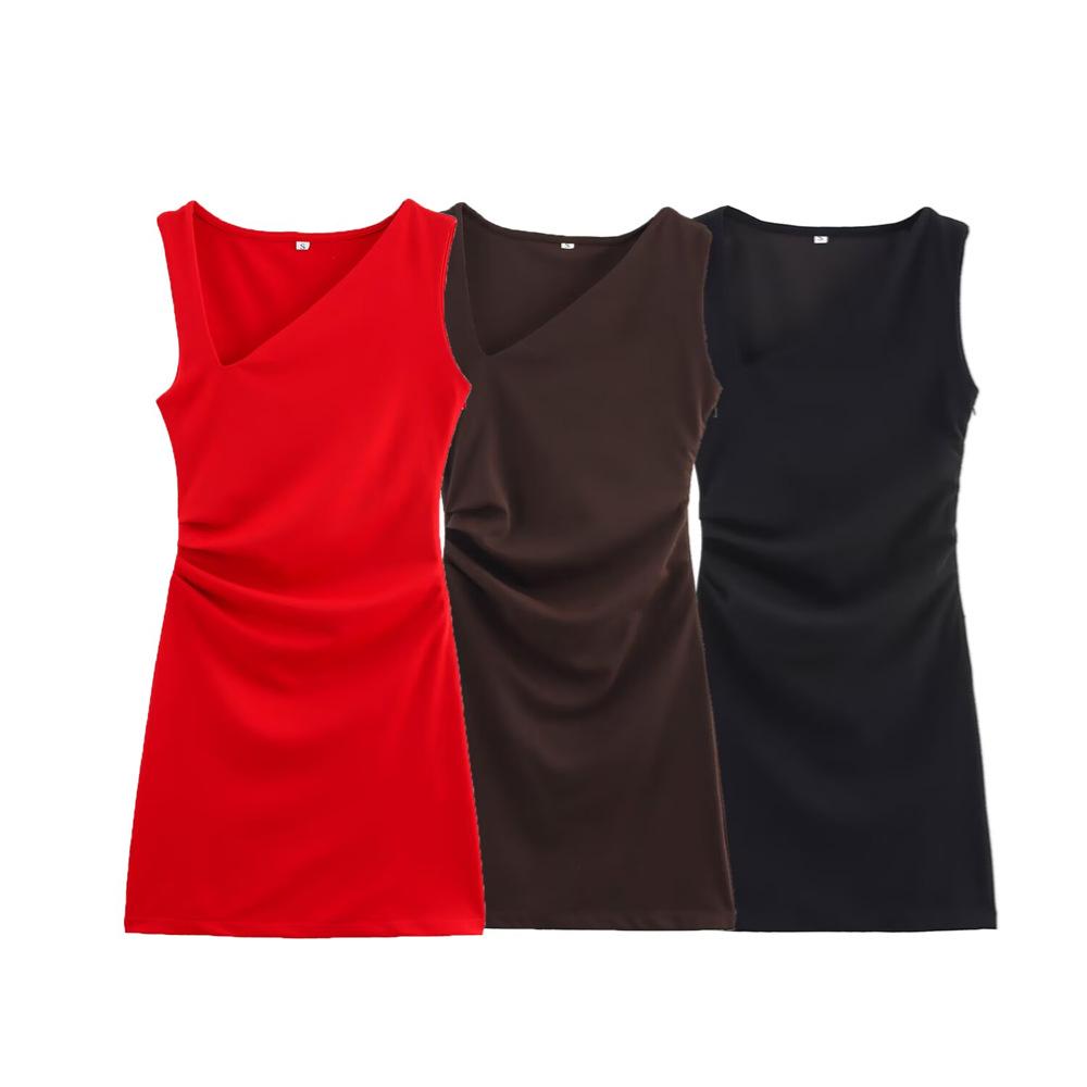 2025 Spring/Summer Women s Slim Solid Color Pleated One-Shoulder Short Dress Large красный
2025 Spring/Summer Women s Slim Solid Color Pleated One-Shoulder Short Dress Large красный