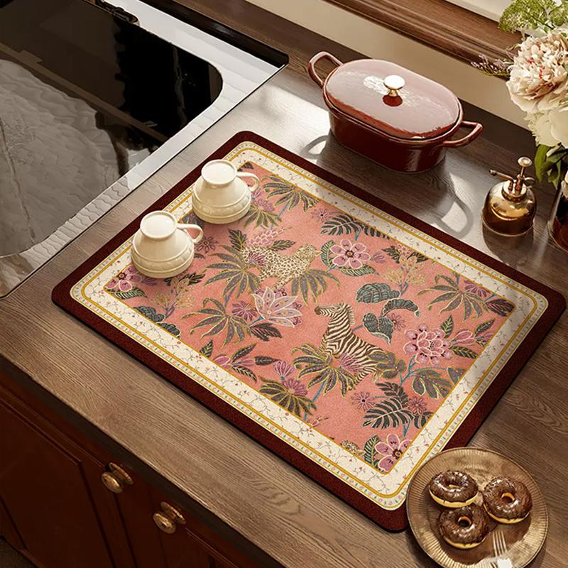 American retro light luxury kitchen countertop drain pad, diatom mud suction pad, quick-drying washing table, sink, bar mat 30X40cm11.8X15.7in
American retro light luxury kitchen countertop drain pad, diatom mud suction pad, quick-drying washing table, sink, bar mat 30X40cm11.8X15.7in