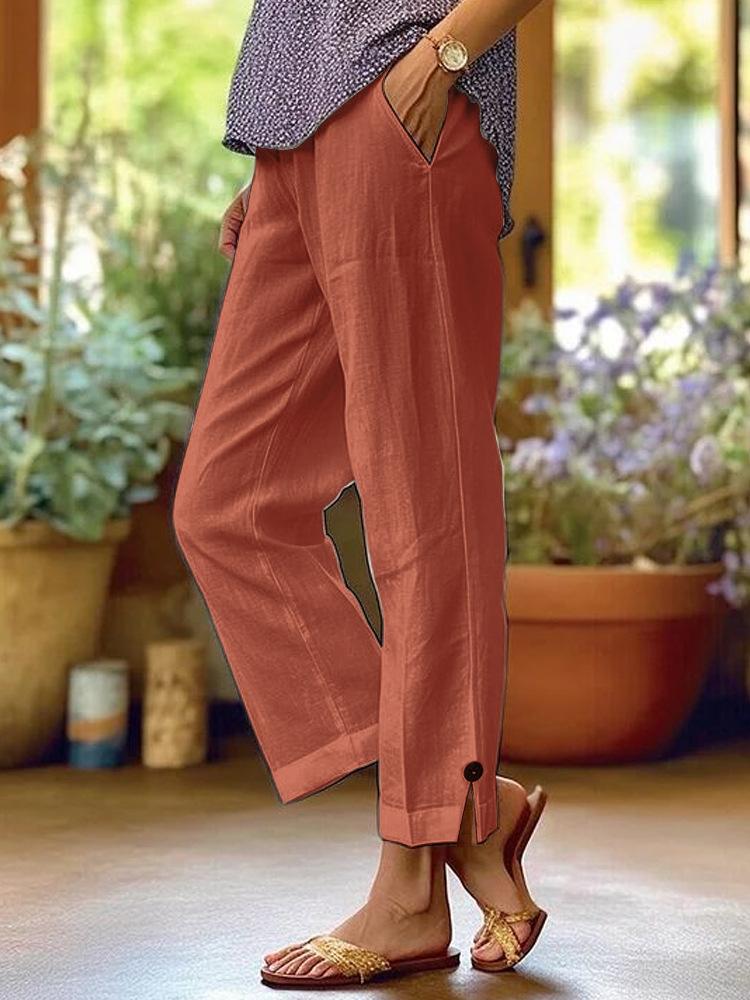 Light Pink Wide Leg Pants with Button Detail at Hem XXXL помаранчевий
Light Pink Wide Leg Pants with Button Detail at Hem XXXL помаранчевий