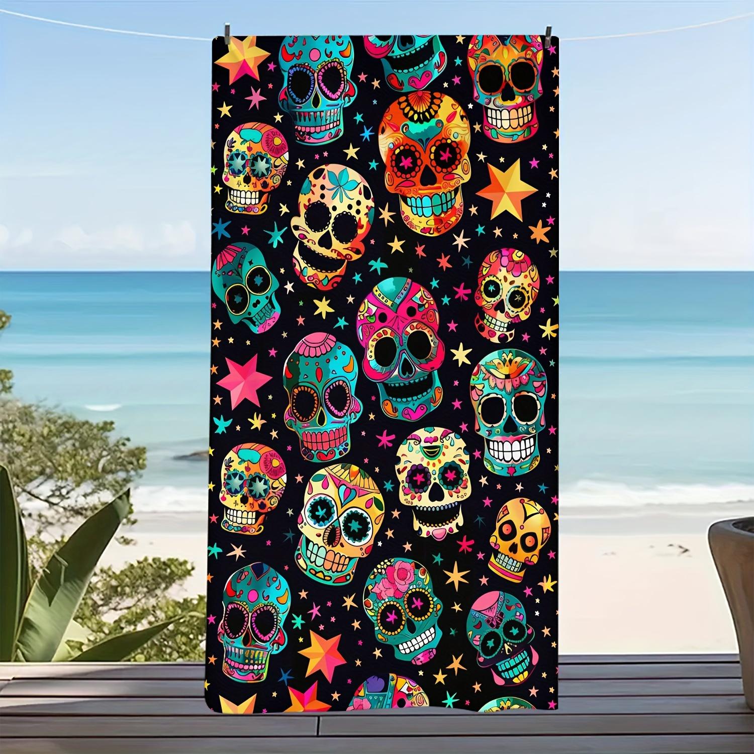 Colorful Skulls Stars Design Microfiber Beach Towel, Vintage Style Quick-Dry for Summer Beach W40*H60(CM)
Colorful Skulls Stars Design Microfiber Beach Towel, Vintage Style Quick-Dry for Summer Beach W40*H60(CM)