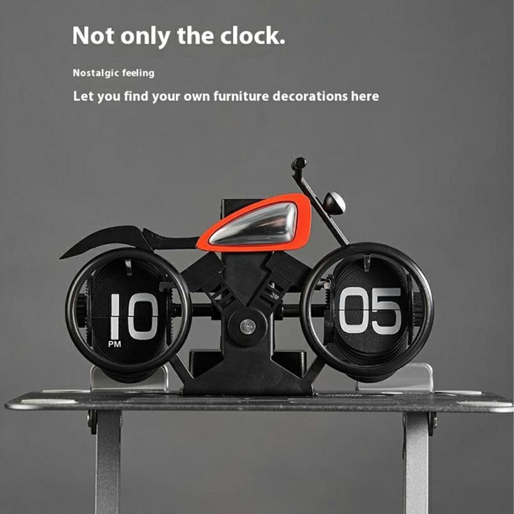 Motorcycle Design Flip Desk Clock Creative Decorative Mechanical Timepiece Silver+Yellow
Motorcycle Design Flip Desk Clock Creative Decorative Mechanical Timepiece Silver+Yellow