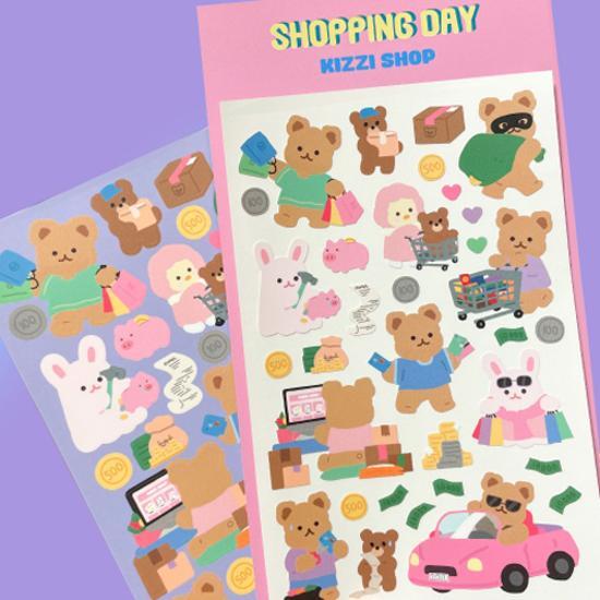 Jelly Crew Kichi Store_Наклейка с печатью «День покупок» — популярная фраза в Корее 
Jelly Crew Kichi Store_Наклейка с печатью «День покупок» — популярная фраза в Корее