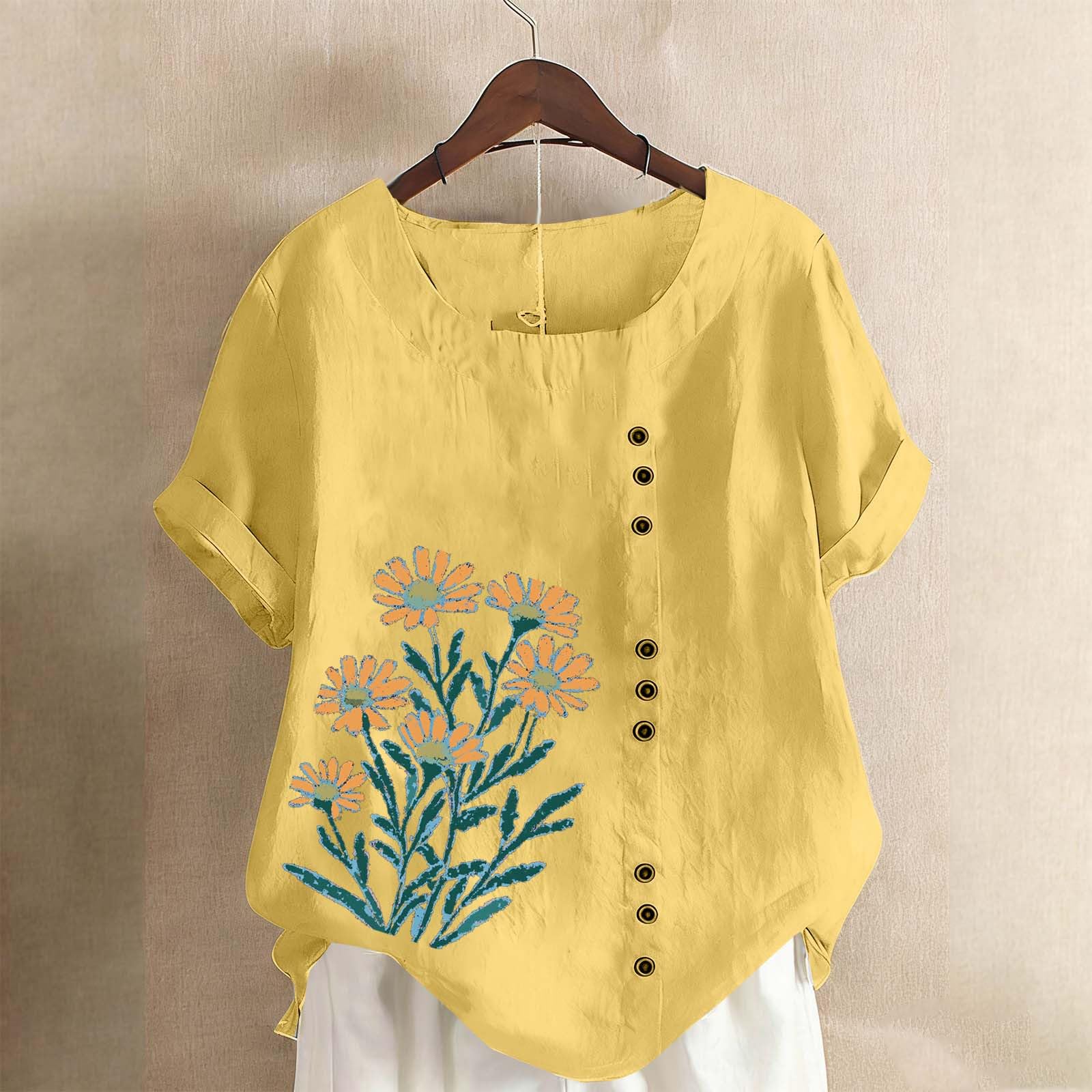 Women s Fashionable Casual Round-neck Short-sleeved Printed T-shirt Top XL жовтий
Women s Fashionable Casual Round-neck Short-sleeved Printed T-shirt Top XL жовтий