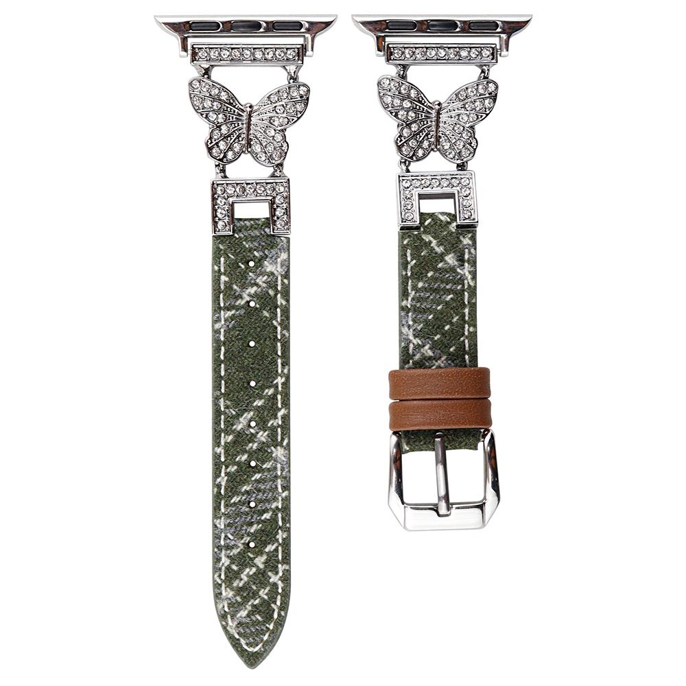 For Apple Watch 10 46mm/Ultra 2/Ultra 49mm/9 8 7 45mm/SE (2023) SE (2022) SE 6 5 4 44mm/3 2 1 42mm Leather+Woolen Watch Strap Green
For Apple Watch 10 46mm/Ultra 2/Ultra 49mm/9 8 7 45mm/SE (2023) SE (2022) SE 6 5 4 44mm/3 2 1 42mm Leather+Woolen Watch Strap Green