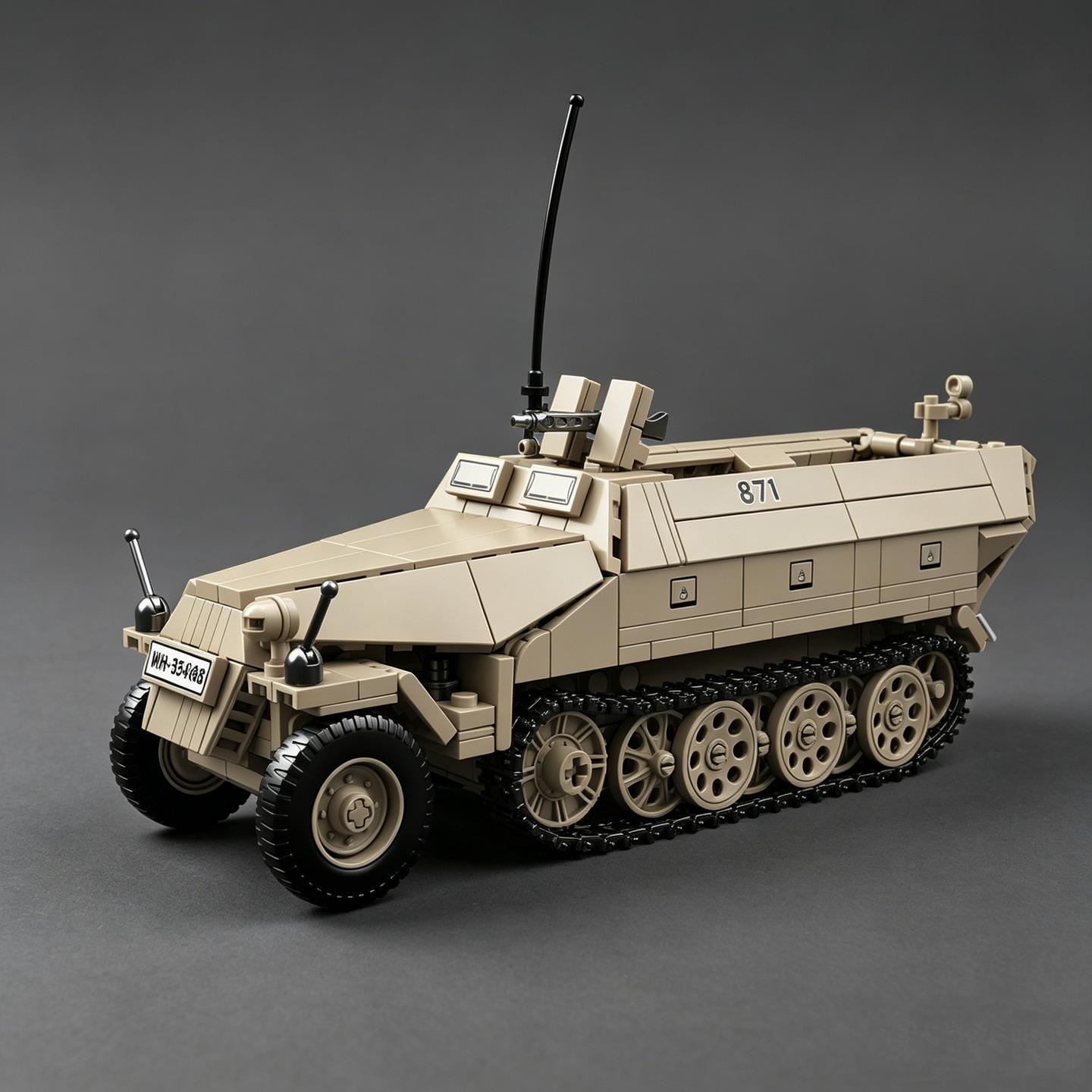 World War II German Army Sd.Kfz.251 Half-Track Armored Personnel Carrier Building Block Tank Scale Model—Learning Educational Toy for Boys Girls NO BOX
World War II German Army Sd.Kfz.251 Half-Track Armored Personnel Carrier Building Block Tank Scale Model—Learning Educational Toy for Boys Girls NO BOX