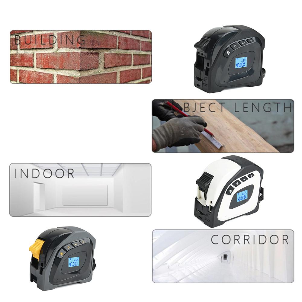 Лазерная рулетка, цифровые лазерные дальномеры 2 в 1 с ЖК-дисплеем, лазерная рулетка 40 м, 5 м
Лазерная рулетка, цифровые лазерные дальномеры 2 в 1 с ЖК-дисплеем, лазерная рулетка 40 м, 5 м