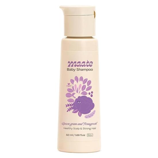 Maate Baby Shampoo (50 ml) | With Ayurvedic Herbs Aloe vera,Green Gram & Fenugreek | for Soft & Shiny Baby Hair | Baby Shampoo For Kids 0-12 Years
Maate Baby Shampoo (50 ml) | With Ayurvedic Herbs Aloe vera,Green Gram & Fenugreek | for Soft & Shiny Baby Hair | Baby Shampoo For Kids 0-12 Years