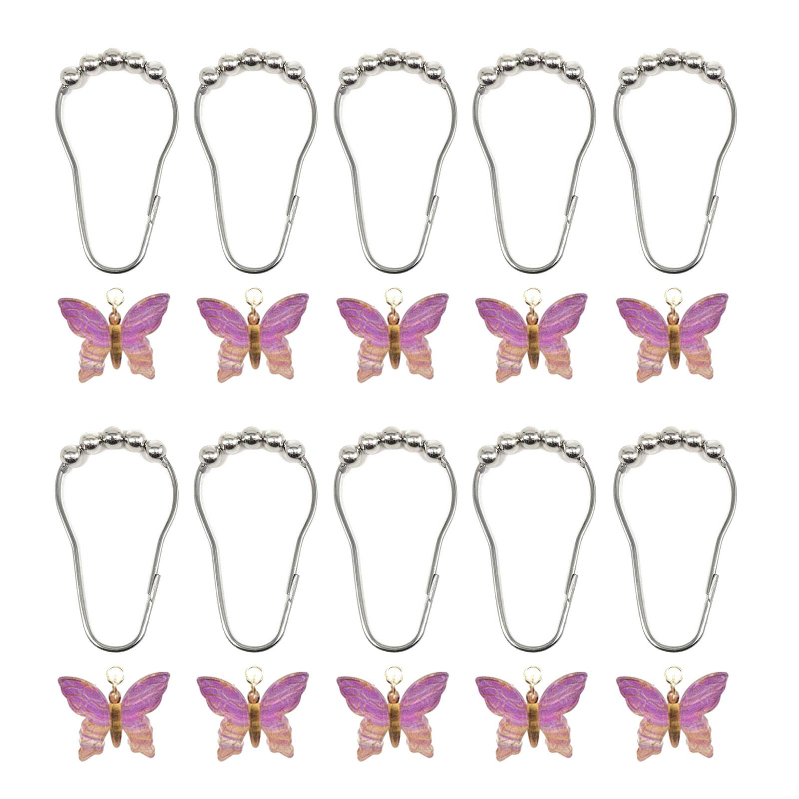 Colorful Acrylic Butterfly Shower Curtain Hooks 10Pcs Rustproof Smooth Gliding Metal Rings for Elegant Bathroom Decors фіолетовий
Colorful Acrylic Butterfly Shower Curtain Hooks 10Pcs Rustproof Smooth Gliding Metal Rings for Elegant Bathroom Decors фіолетовий