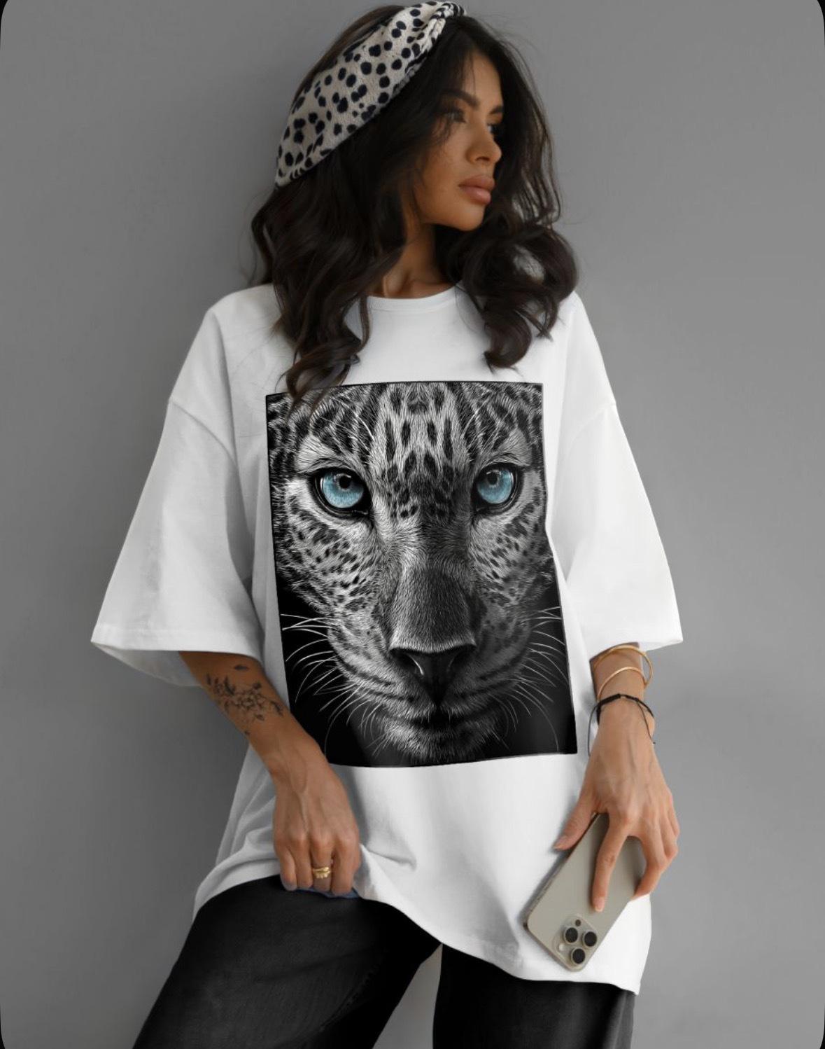 Leopard Print Short-Sleeve Loose Casual T-Shirt S білий
Leopard Print Short-Sleeve Loose Casual T-Shirt S білий