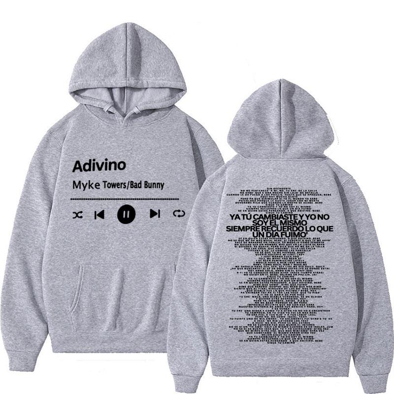Myke Towers Adivino Full Lyric Latin Music Hoodies Men Women Hip Hop Vintage Concert Sweatshirts Fashion Casual Oversized Hoodie L сірий
Myke Towers Adivino Full Lyric Latin Music Hoodies Men Women Hip Hop Vintage Concert Sweatshirts Fashion Casual Oversized Hoodie L сірий