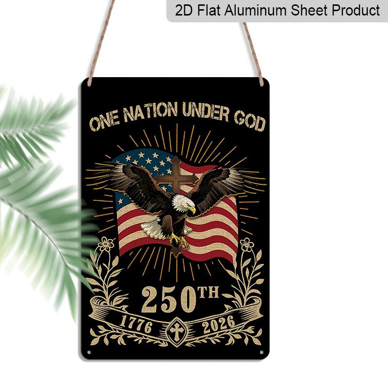 2D Flat Decorative 8×12 Inch Aluminum Plaque Metal Sign | One Nation Under God 250th Anniversary (1776-2026): Bald Eagle, Christian Cross & US Flag 20*30cm
2D Flat Decorative 8×12 Inch Aluminum Plaque Metal Sign | One Nation Under God 250th Anniversary (1776-2026): Bald Eagle, Christian Cross & US Flag 20*30cm