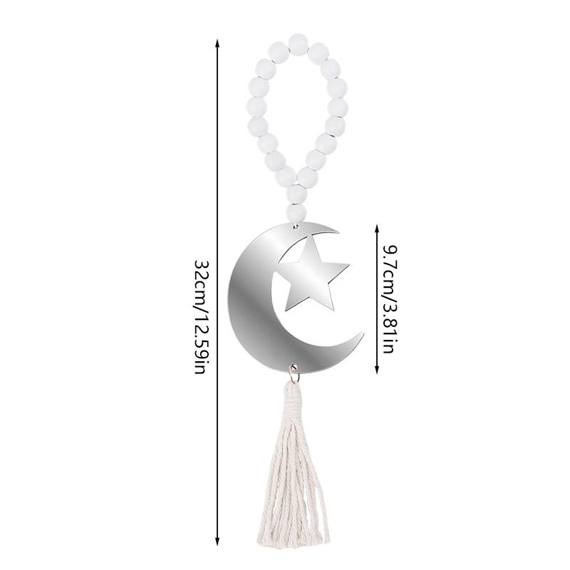 Eid Mubarak Wooden Beads Pendant with Tassel Ramadan Kareem Moon Star Hanging Ornament Gift Islamic Muslim Party Home Decoration
Eid Mubarak Wooden Beads Pendant with Tassel Ramadan Kareem Moon Star Hanging Ornament Gift Islamic Muslim Party Home Decoration