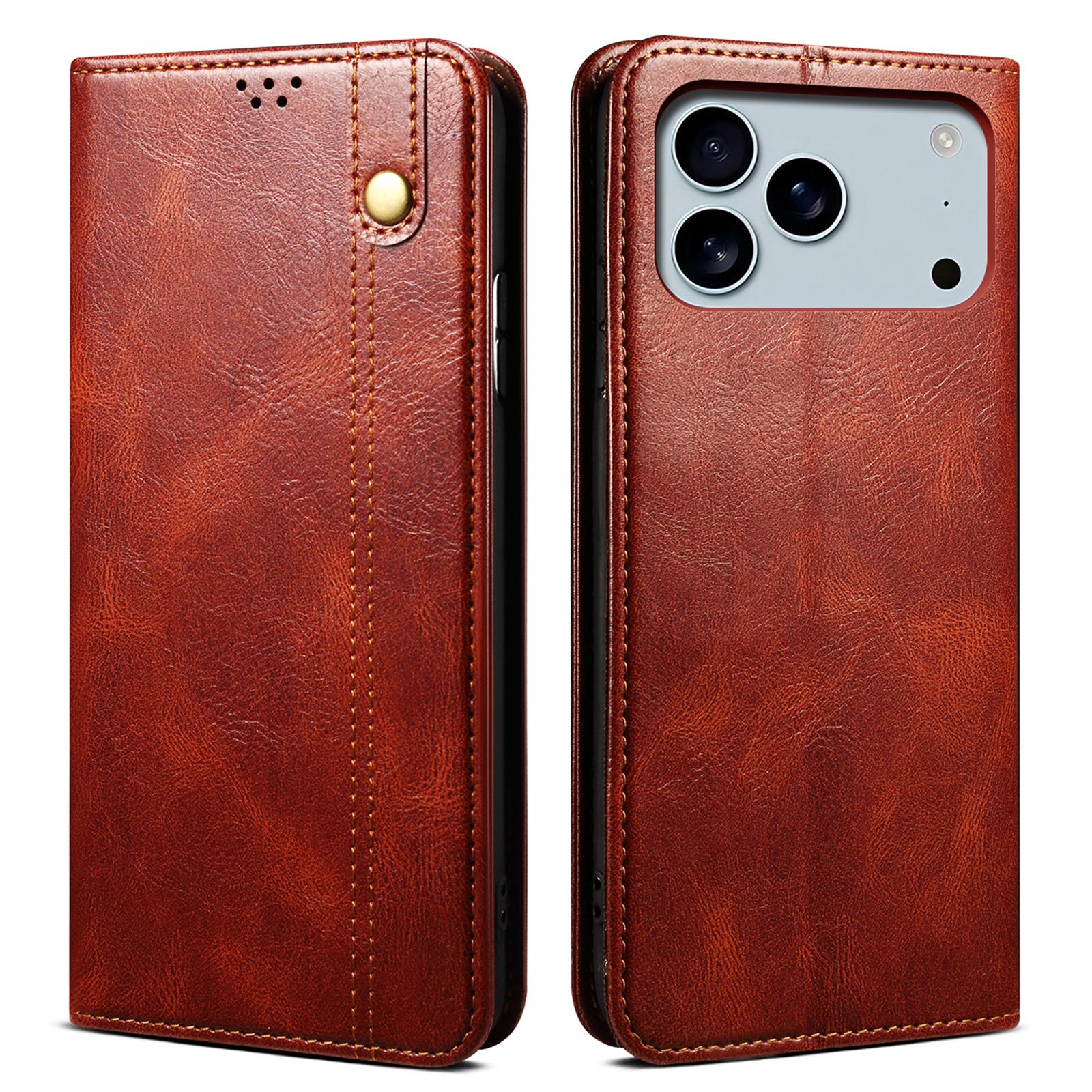 For iPhone 17 Pro Max Case Crazy Horse Texture Waxy Leather Wallet Stand Phone Cover Brown
For iPhone 17 Pro Max Case Crazy Horse Texture Waxy Leather Wallet Stand Phone Cover Brown