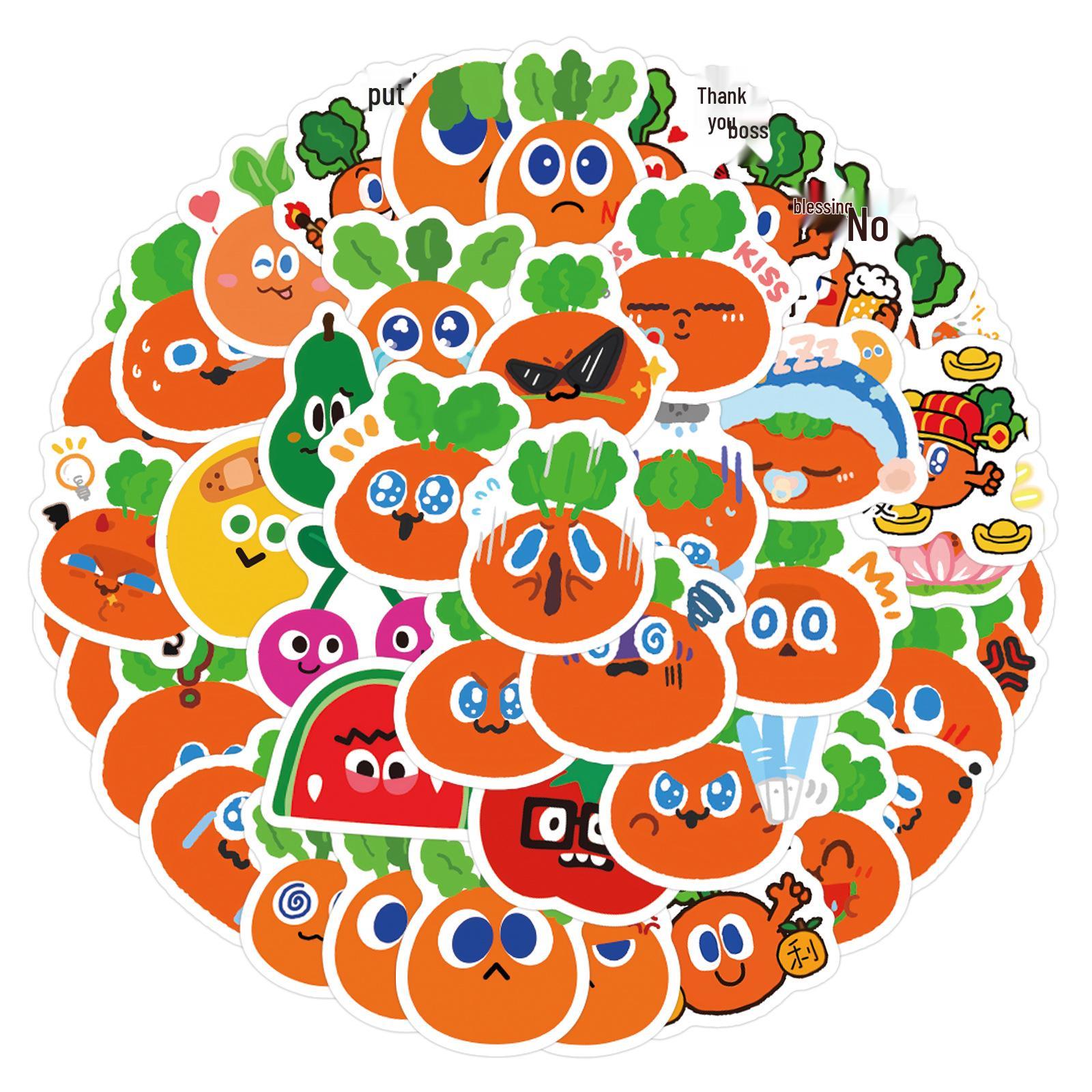 100 Cartoon Carrot Stickers for Journals, DIY, Phones, and Laptops
100 Cartoon Carrot Stickers for Journals, DIY, Phones, and Laptops