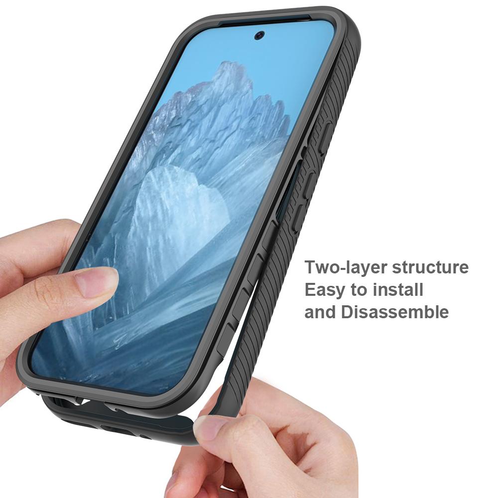 For Google Pixel 9/Pixel 9 Pro Case PC+TPU Clear Phone Cover with PET Screen Film All-Around Protection Black
For Google Pixel 9/Pixel 9 Pro Case PC+TPU Clear Phone Cover with PET Screen Film All-Around Protection Black