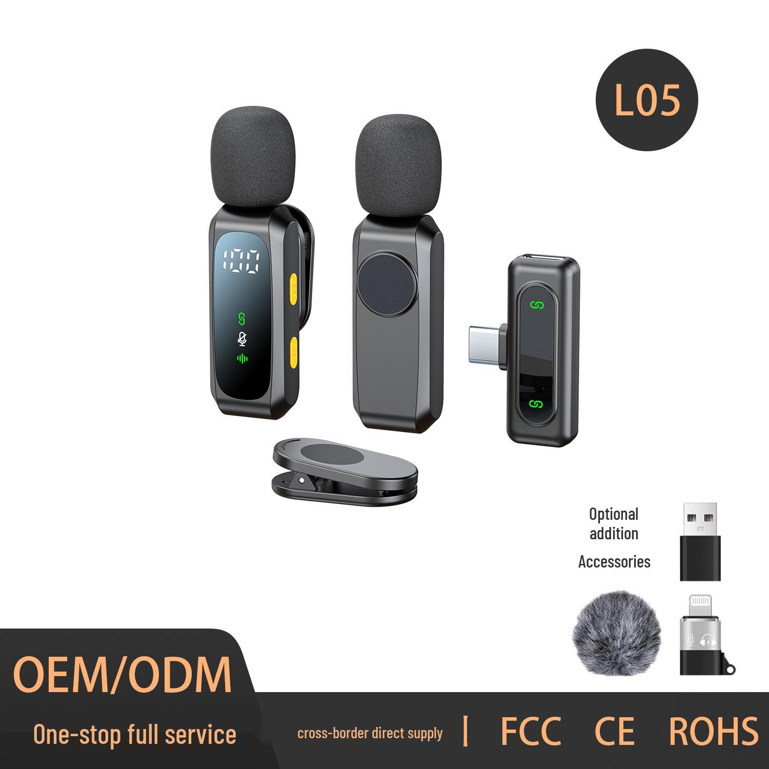 L05 Wireless Lavalier Microphone with Digital Display & Smart Noise Reduction for Recording & Live Broadcast Apple | One-to-One (iPhone 8-14) чорний
L05 Wireless Lavalier Microphone with Digital Display & Smart Noise Reduction for Recording & Live Broadcast Apple | One-to-One (iPhone 8-14) чорний
