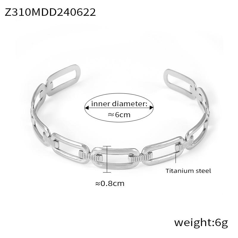 Классический браслет-манжета из титановой стали в стиле «цепочка», вдохновленный французским дизайном - Стильный, Простой, Высококлассный
Классический браслет-манжета из титановой стали в стиле «цепочка», вдохновленный французским дизайном - Стильный, Простой, Высококлассный
