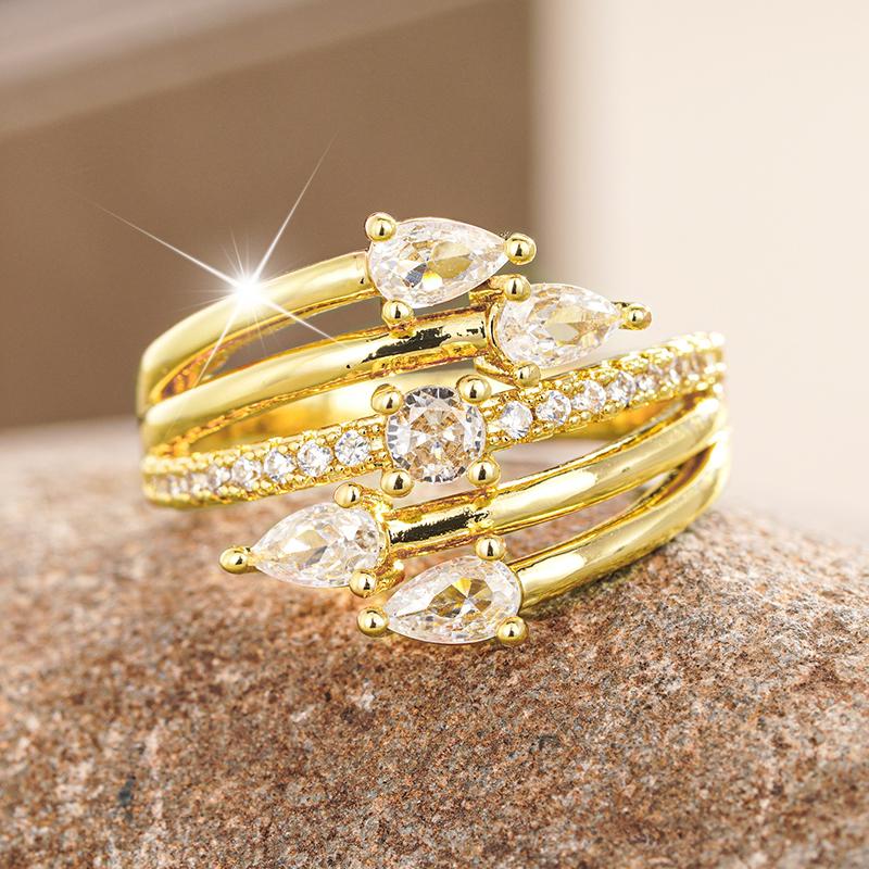 CAOSHI Geometric Multi-layers Design Trendy Rings with Pear Cubic Zirconia Luxury Wedding Accessories Fashion Zircon for Women 6
CAOSHI Geometric Multi-layers Design Trendy Rings with Pear Cubic Zirconia Luxury Wedding Accessories Fashion Zircon for Women 6