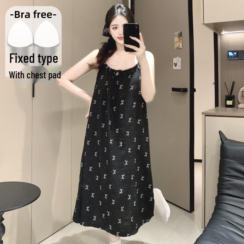 Women s Cloud Cotton Summer Princess Pajamas with Chest Pads - Strappy Mid-Length Loose Nightgown One Size
Women s Cloud Cotton Summer Princess Pajamas with Chest Pads - Strappy Mid-Length Loose Nightgown One Size