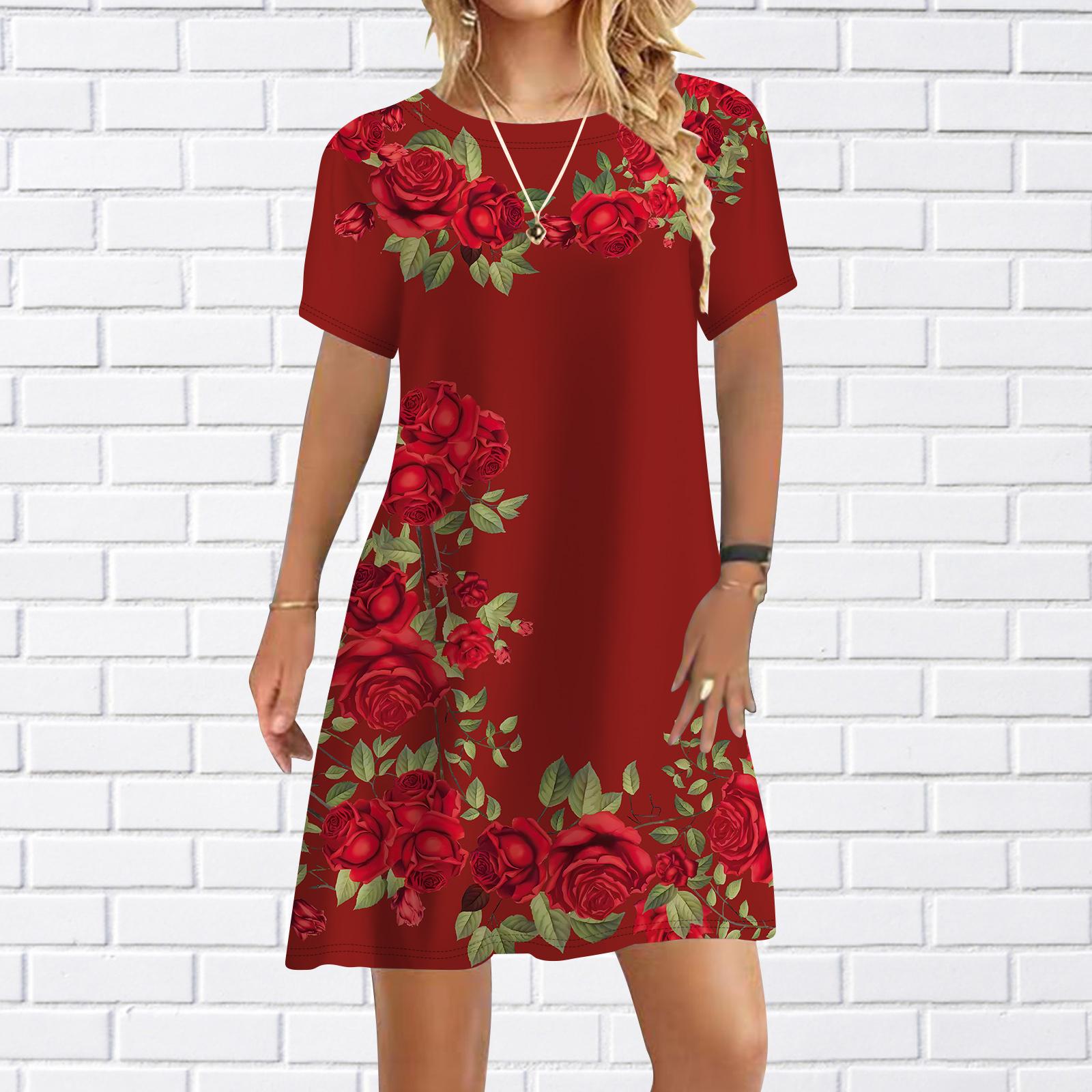 Женское повседневное платье Летние платья с принтом оранжевых роз для женщин Платье с коротким рукавом и круглым вырезом размера плюс 8XL красный
Женское повседневное платье Летние платья с принтом оранжевых роз для женщин Платье с коротким рукавом и круглым вырезом размера плюс 8XL красный