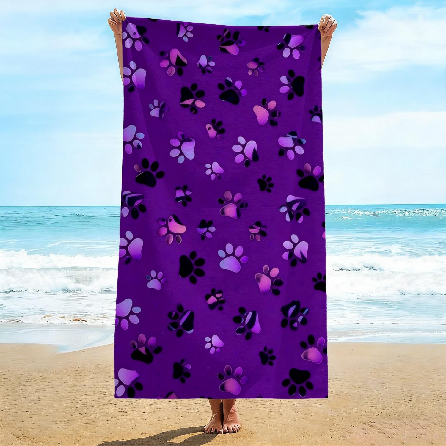 Cute Pet Paw Beach Towel, Purple Gradient Paw Print Pattern Bath Towel, Perfect Gift for Dog/Cat Lovers Vacation Blanket 1pcs W30*H60(CM)
Cute Pet Paw Beach Towel, Purple Gradient Paw Print Pattern Bath Towel, Perfect Gift for Dog/Cat Lovers Vacation Blanket 1pcs W30*H60(CM)