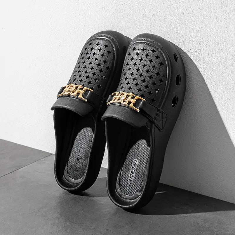 2025 Женские модные шлепанцы с мягкой подошвой из ЭВА с отверстиями, трендовые летние пляжные сандалии, нескользящие, легкие, быстросохнущие, горячая распродажа 40-41 чёрный
2025 Женские модные шлепанцы с мягкой подошвой из ЭВА с отверстиями, трендовые летние пляжные сандалии, нескользящие, легкие, быстросохнущие, горячая распродажа 40-41 чёрный