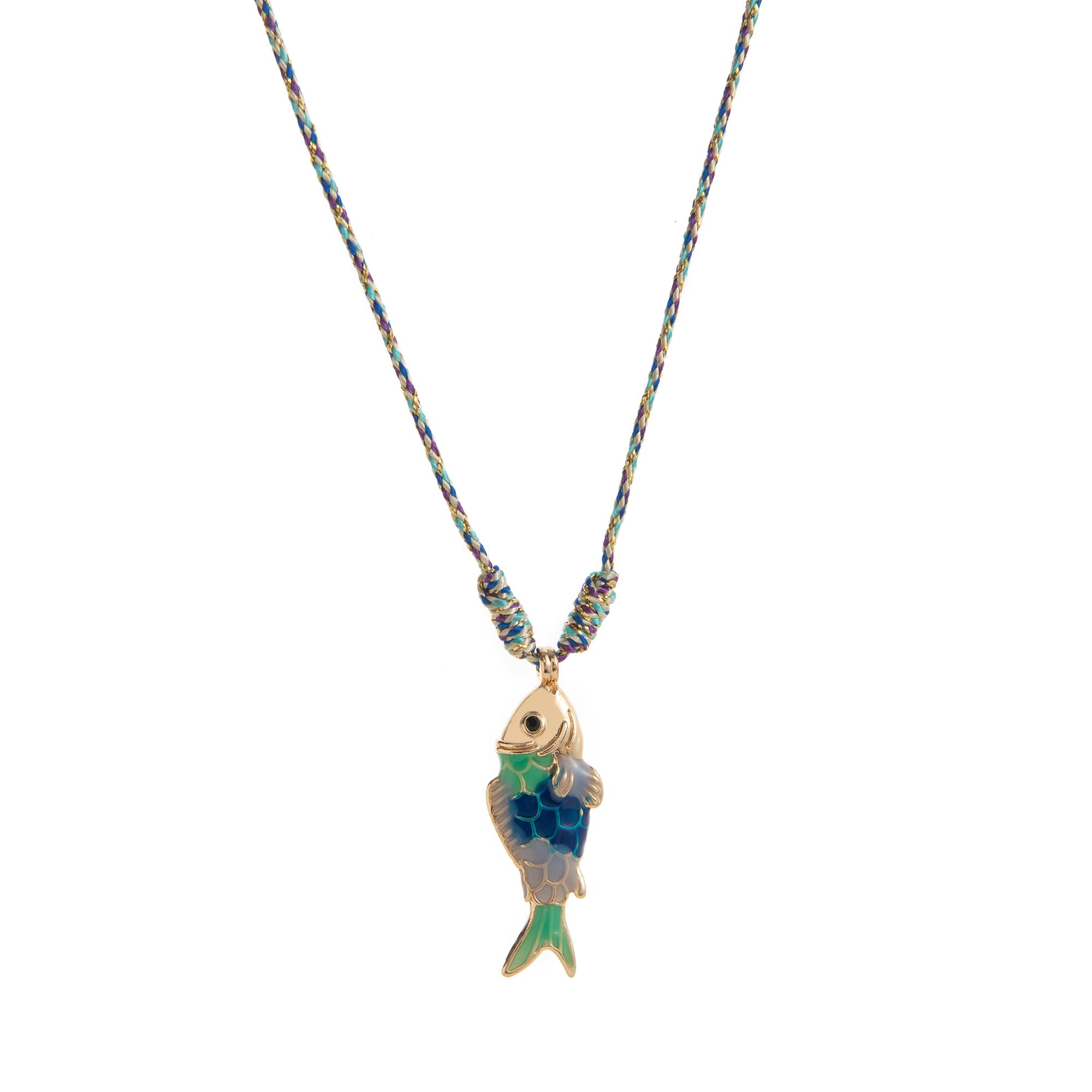 and popular colorful rope necklace, ocean fish pendant, fashionable single item, gold-plated color preservation 45cm
and popular colorful rope necklace, ocean fish pendant, fashionable single item, gold-plated color preservation 45cm