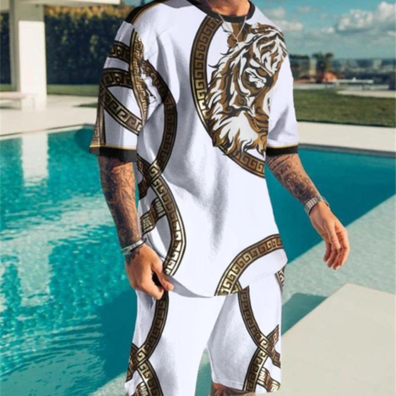 Summer Men Sets Shorts Outfits Male Tees Street T Shirt Two Piece 3D Print Casual O-Neck Tracksuit Oversized Beach Sportwear 
Summer Men Sets Shorts Outfits Male Tees Street T Shirt Two Piece 3D Print Casual O-Neck Tracksuit Oversized Beach Sportwear