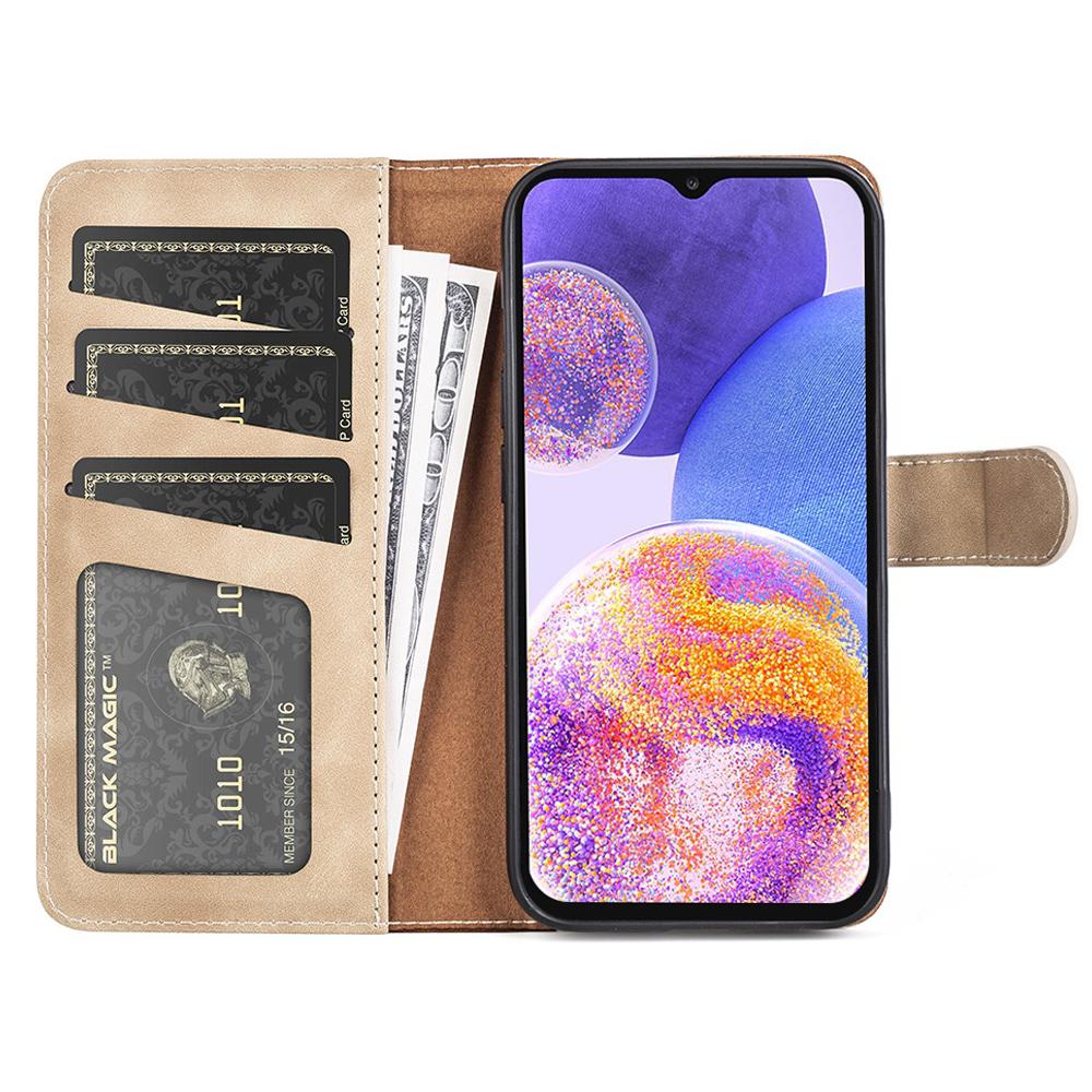 For Samsung Galaxy A23 5G (Global Version) Magnetic Closure Folio Flip Phone Cover Splicing Design Stand Leather+TPU Protective Shell with Wallet Yellow
For Samsung Galaxy A23 5G (Global Version) Magnetic Closure Folio Flip Phone Cover Splicing Design Stand Leather+TPU Protective Shell with Wallet Yellow