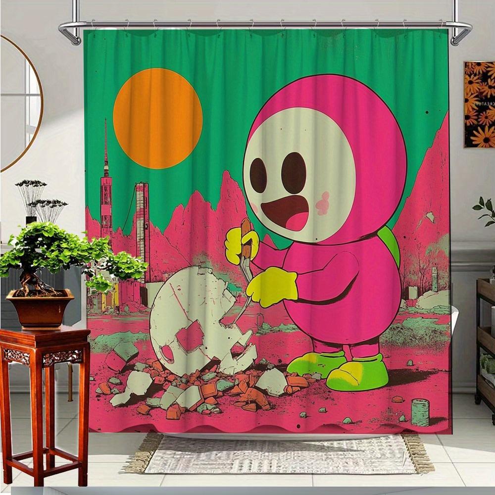 Playful Cartoon Character Print Waterproof Shower Curtain For Bathroom, Fun Urban Design High-End Toilet Partition Curtain W60H190(CM)-1 Pcs
Playful Cartoon Character Print Waterproof Shower Curtain For Bathroom, Fun Urban Design High-End Toilet Partition Curtain W60H190(CM)-1 Pcs