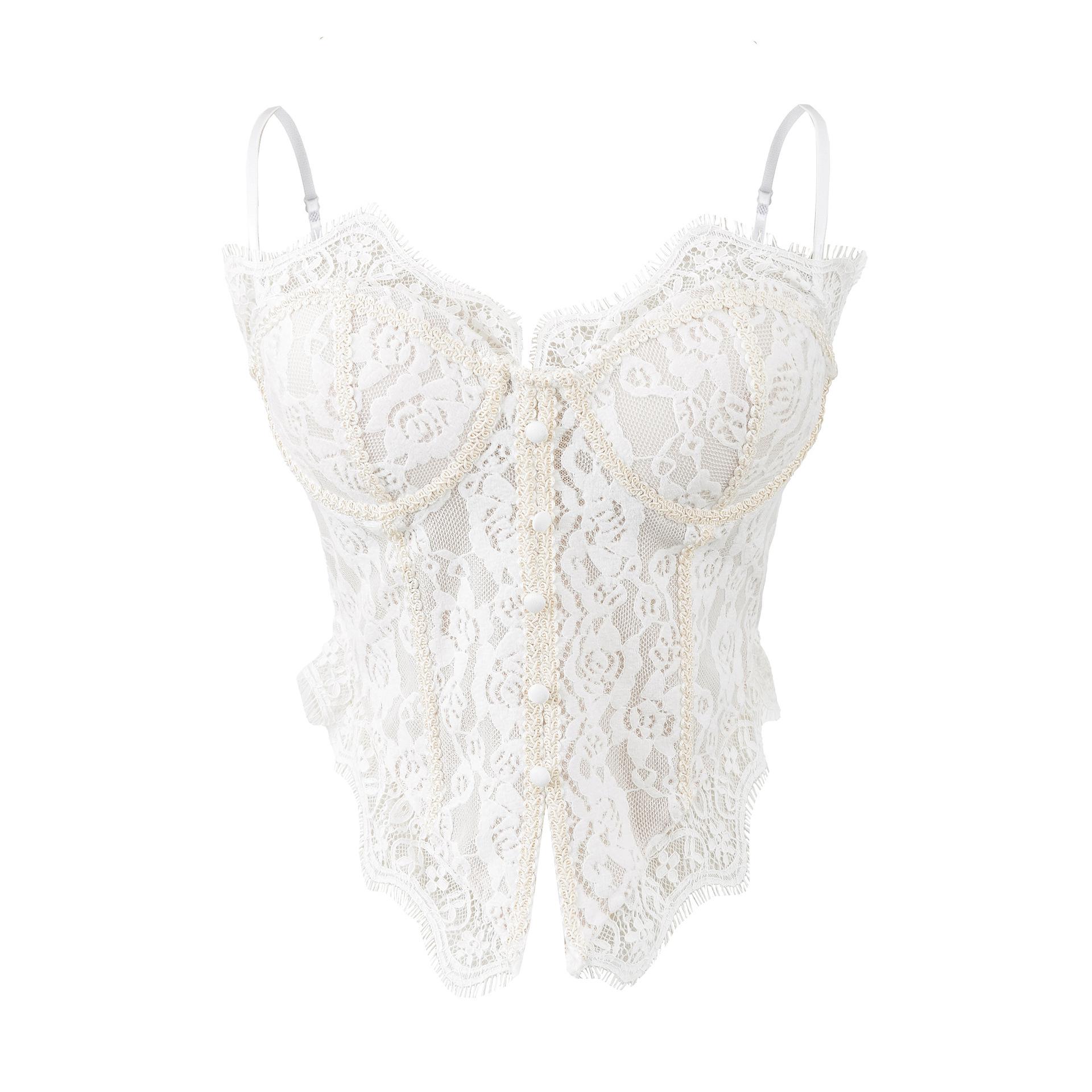 Pure Desire Sexy Lace Button-Up Camisole: Waist-Cinched Slimming Bra Top for Women One Size білий
Pure Desire Sexy Lace Button-Up Camisole: Waist-Cinched Slimming Bra Top for Women One Size білий