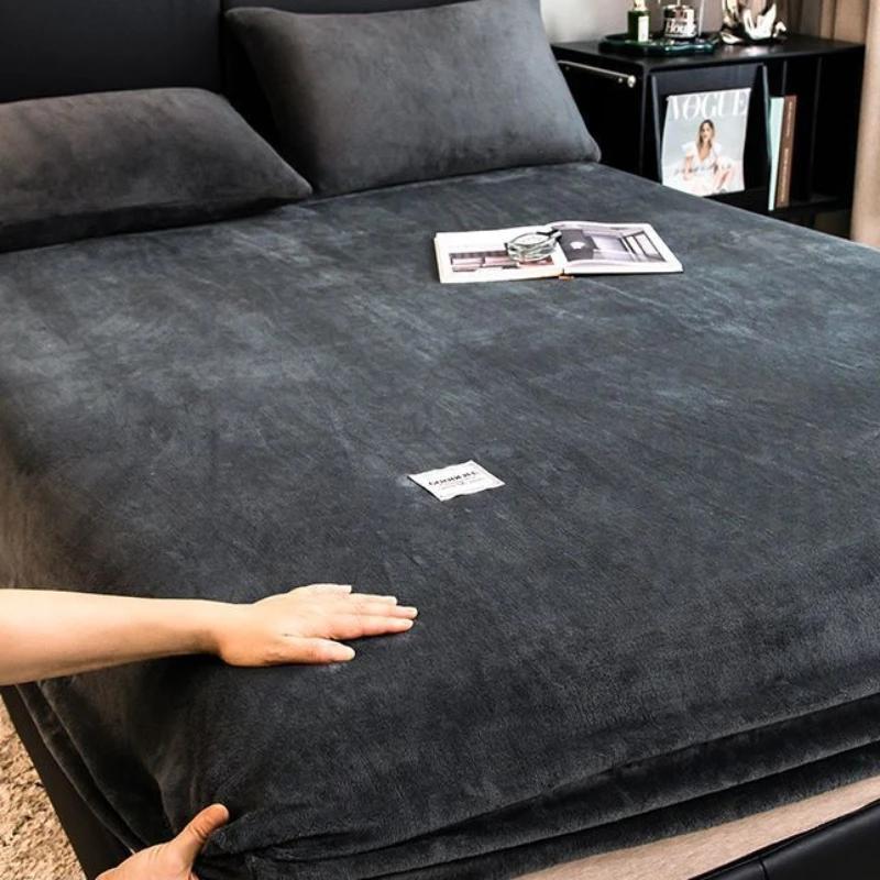 3/1 шт. простыня на резинке из флиса и фланели для зимы, супертеплый однотонный зимний чехол для матраса Queen/King Sabanas Cama Matrimonial 180x200cm only sheets