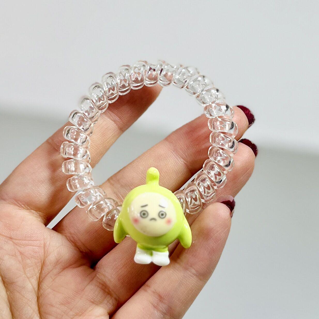 Мультяшная резинка для волос в виде прозрачного пирога с яичным кремом - Высокая эластичность, Милая, Универсальный аксессуар для головы