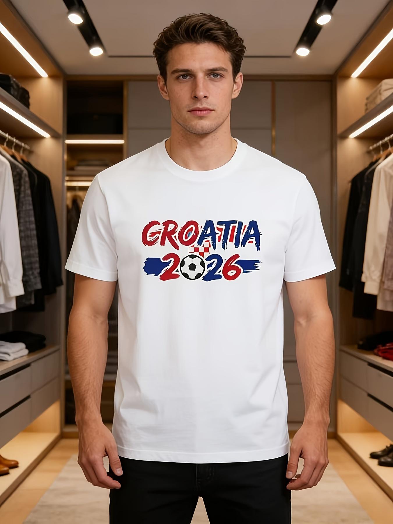 Croatia Football Fan Exclusive Flag Plaid Element Print Short Sleeve T-Shirt, Men s Casual Loose Fit Crew Neck Top 5XL різнокольоровий
Croatia Football Fan Exclusive Flag Plaid Element Print Short Sleeve T-Shirt, Men s Casual Loose Fit Crew Neck Top 5XL різнокольоровий