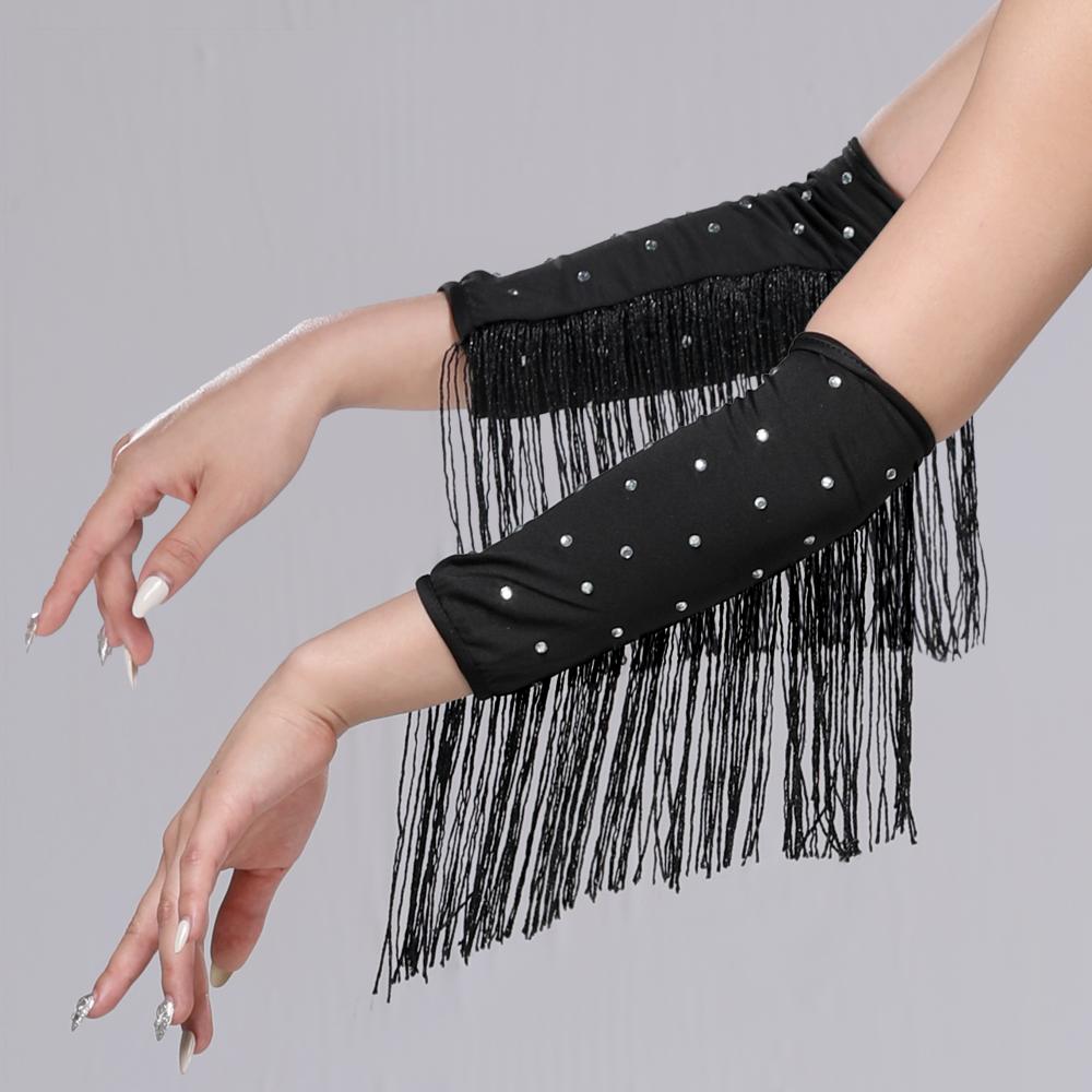 Flash Latin Dance Fringed Sleeves Performance Stage Fringe Rhinestones Wrist Sleeves Women чорний
Flash Latin Dance Fringed Sleeves Performance Stage Fringe Rhinestones Wrist Sleeves Women чорний