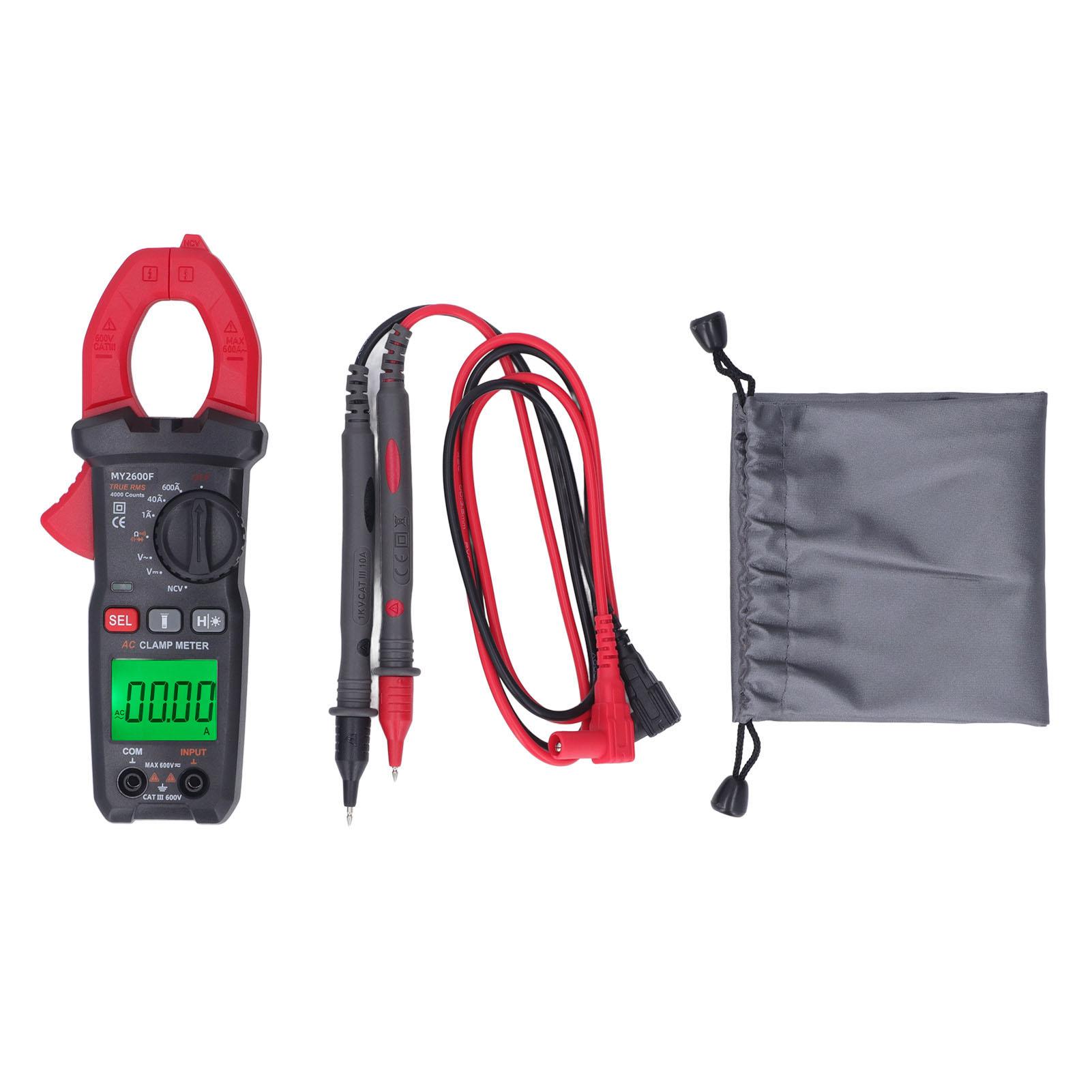 Digital Clamp Meter 4000 Counts LCD Backlit Display Auto Ranging Clamp Current Voltage Tester
Digital Clamp Meter 4000 Counts LCD Backlit Display Auto Ranging Clamp Current Voltage Tester