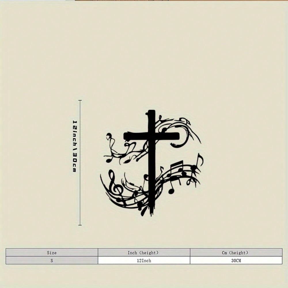 Metal Wall Cross with Music Notes Iron Art Black White Decor for Church Choir Chapel Worship різнокольоровий
Metal Wall Cross with Music Notes Iron Art Black White Decor for Church Choir Chapel Worship різнокольоровий