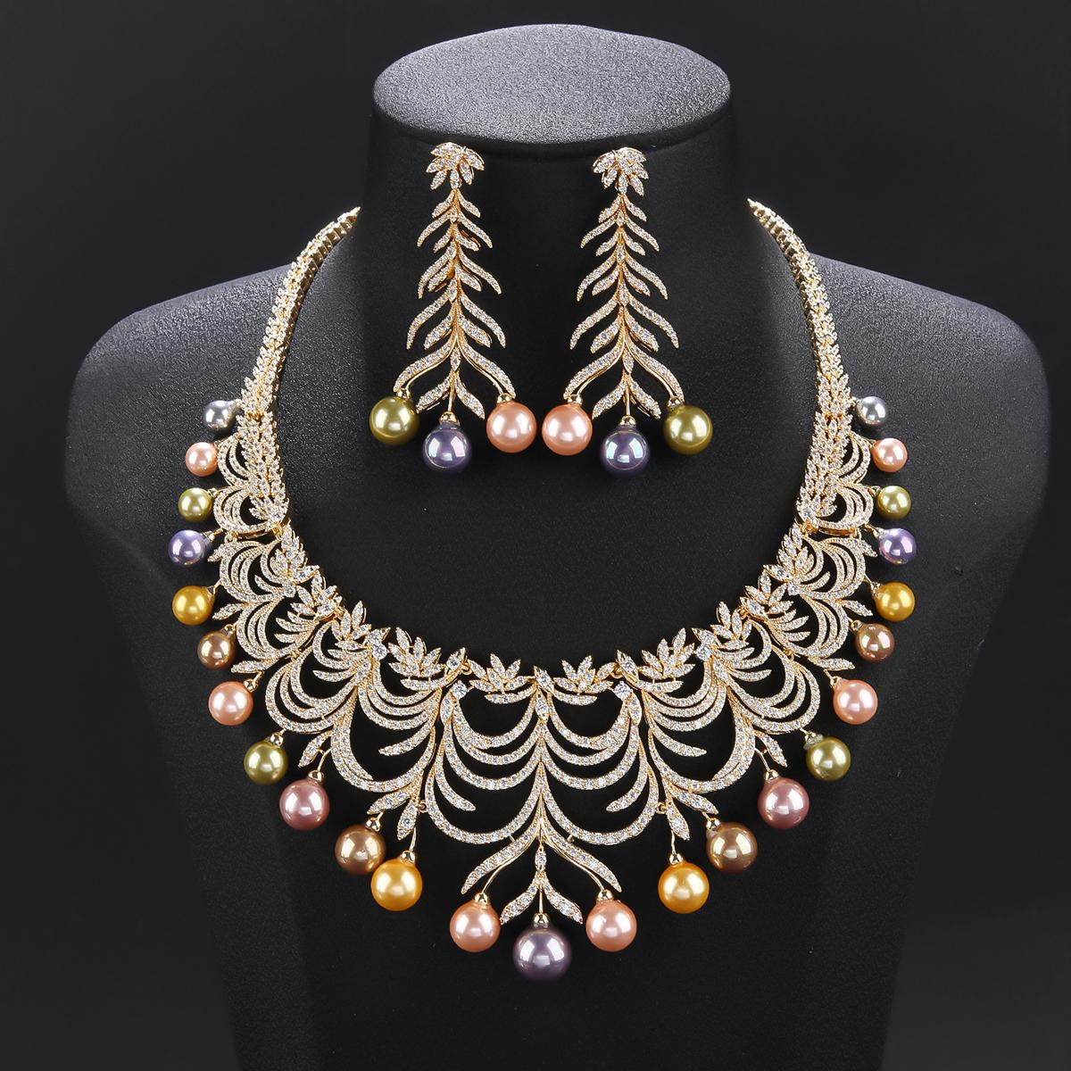 Luxury Colors Pearl Necklace Earring Set White Cubic Zirconia Wedding Bridal Party Jewelry Sets For Women CN11594 золотой
Luxury Colors Pearl Necklace Earring Set White Cubic Zirconia Wedding Bridal Party Jewelry Sets For Women CN11594 золотой