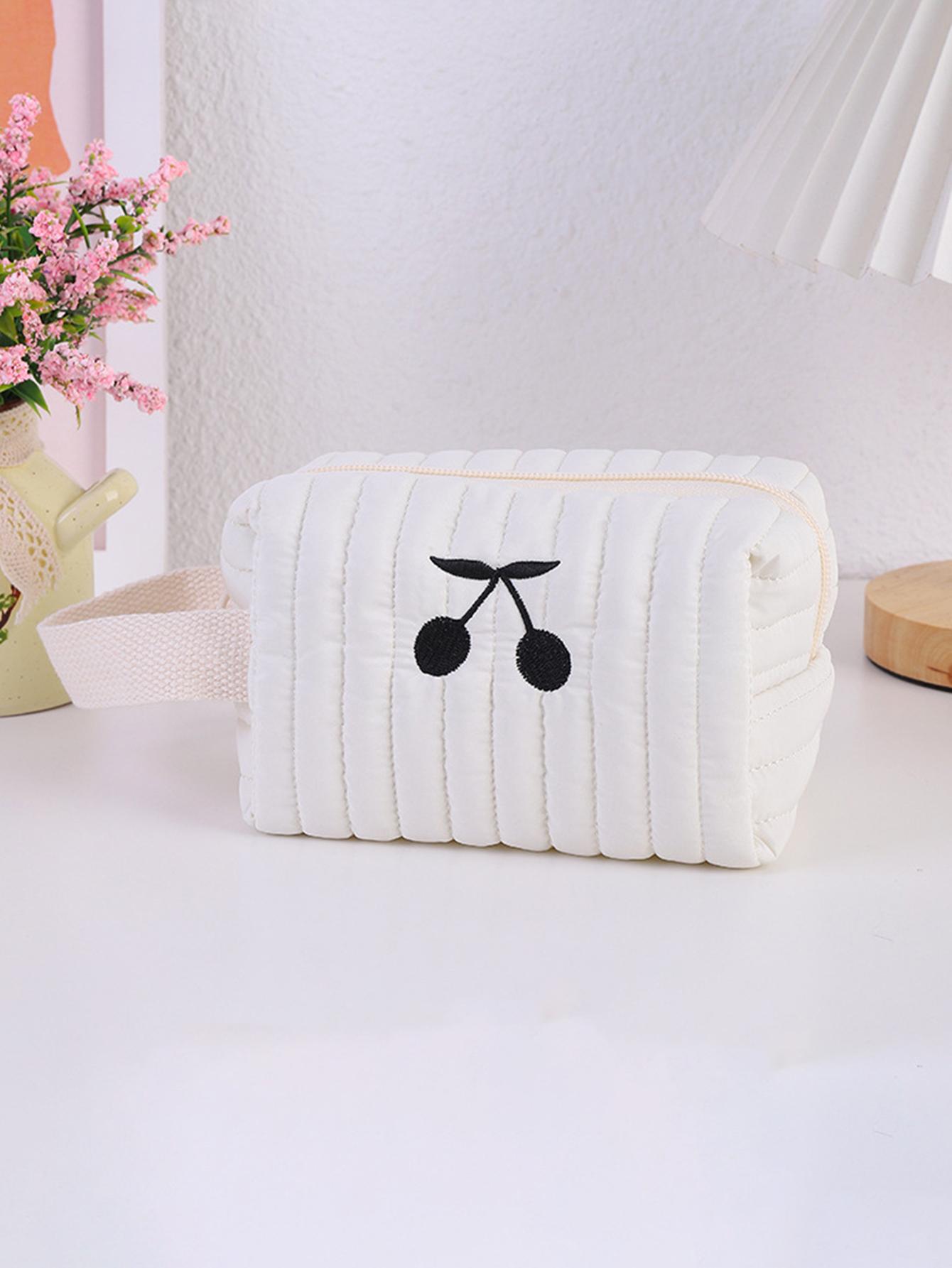 Simple cherry pattern cute pencil case, stationery and office supplies storage bag, portable embroidered pencil case for student
Simple cherry pattern cute pencil case, stationery and office supplies storage bag, portable embroidered pencil case for student